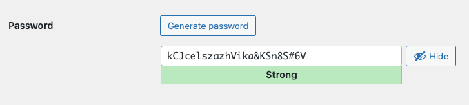 Auto generated user password
